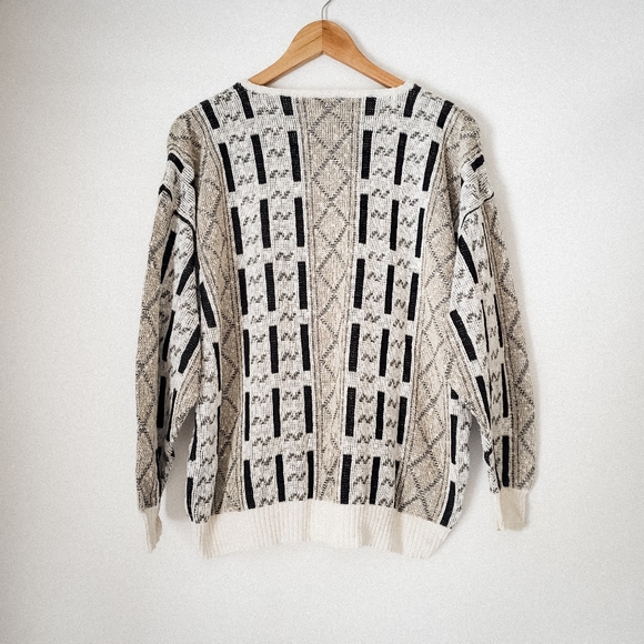 Vintage Linen-Cotton Blend 80s Dad Sweater/ Belissimo by Tip Top Size S-L - Picture 2 of 6